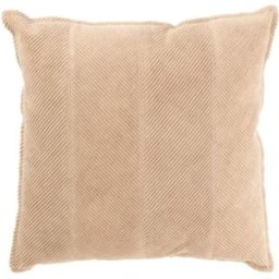 J-line Cojín cuadrado de rayas en algodón beige 45x45x12 cm
