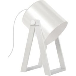 Tosel lámpara de mesa madera blanco pantalla blanco