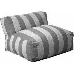 Oviala Sillón de jardín a rayas para un sofá modular gris carbón