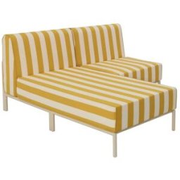 Oviala Conjunto de jardín bajo modular a rayas para 2 personas amarillo