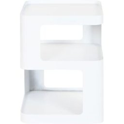 NIYLO Mesita auxiliar de acero blanco 40x40x54 cm