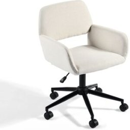 Urban Meuble Silla de oficina escandinava giratoria de tela beige