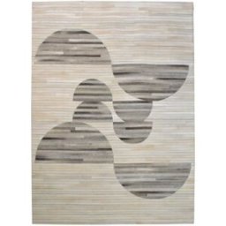 Un amour de tapis Alfombra de salón 200x290 cm hecho a mano de cuero gris