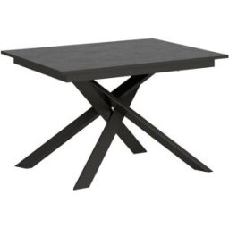 Itamoby Mesa extensible 90x120/180 cm efecto madera gris espatulado, hierro