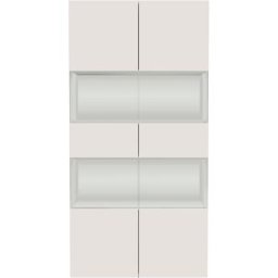 Whous Vitrina 2 puertas 4 estantes 80 cm efecto madera color blanco brillo