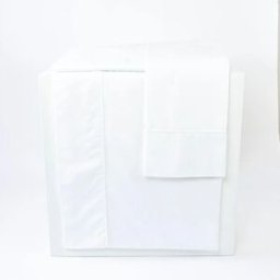 Casa da Laura Sábanas 100% algodón 400 hilos vibo blanco cama 150/160 1 almohada 4