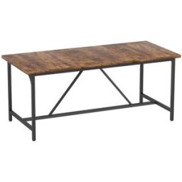Homcom Mesa de comedor 180x80x75.5 cm marrón rústico