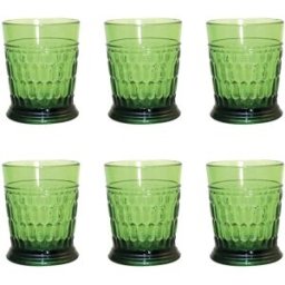 Aulica Vasos de agua verdes en acrílico - lote de 6