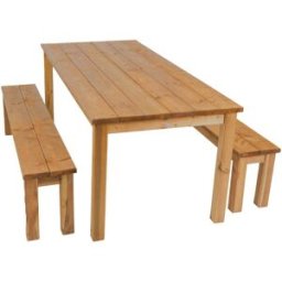 Axi Mesa de picnic para 6 personas, madera, marrón, 200 x 78 cm