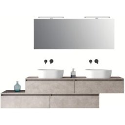 AQA DESIGN Mueble de baño de 9 piezas en melamina color beige piedra
