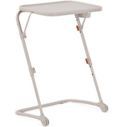 Meubles Cosy Mesa consola móvil ajustable con portavasos, beige