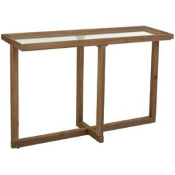 Wanderlust deco Recibidor-consola de madera y cristal marron 120x33x75