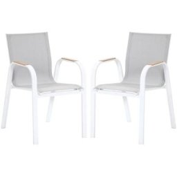 Unique Silla de jardín metal blanco