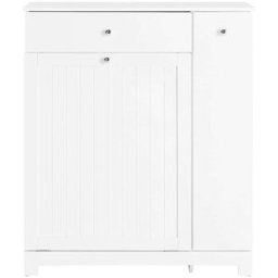 SoBuy Cesto para ropa sucia de un cajón blanco 78x38x90.3cm moderno