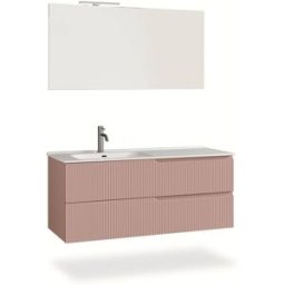 AQA DESIGN Mueble de baño bañera izquierda 4 piezas en mdf rosa polvo