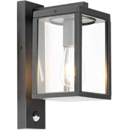 QAZQA Lámpara de sensor - exterior aluminio negro