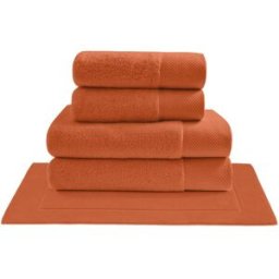 Sensei Maison Juego de toallas 5 piezas con alfombrilla caoba