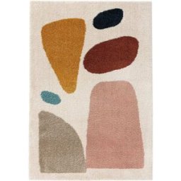 Benuta Alfombra pelo largo crema/rosa 200x290