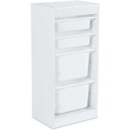 sweeek Estantería infantil con 4 cubos de almacenaje, blanco