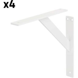 ML-Design 4x soportes de estante de aluminio blanco 240x240mm