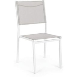 Bizzotto Conjunto de 2 Sillas en Aluminio y Textilene Blanco