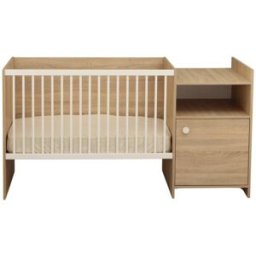 Baby Price Cuna de madera de 120x60 convertible en 90x190