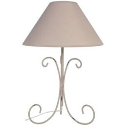 Tosel Lámpara de mesa metal taupe pantalla taupe