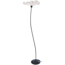 Tosel Lámpara de pie columna metal negro pantalla blanco