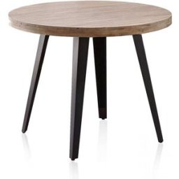 Home Heavenly Mesa redonda industrial 100 cm ø roble honey y negro