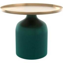 Maison Pavane Mesa auxiliar redonda de metal verde y latón d49 cm