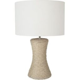 Tosel Lámpara de mesa inclinado sisal pantalla crudo