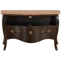 Robin des Bois Mueble de televisión 1 cajón con encimera de roble negro