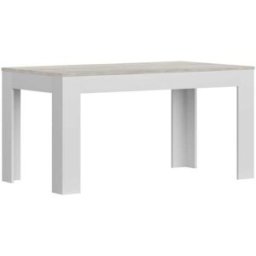 Home Heavenly Mesa de comedor con patas en l color blanco-cambrian 75 x 80 x 140 cm