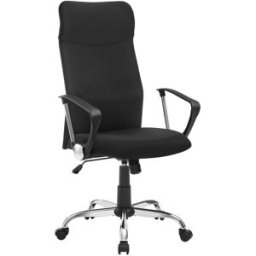 SONGMICS 2 sillas de oficina ergonómicas giratorias de tela de color negro