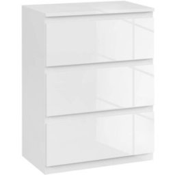 Homcom Cómoda con cajones 55x34x75 cm blanco brillante