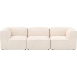 Maison Pavane Sofá modular de terciopelo blanco roto de 3 plazas