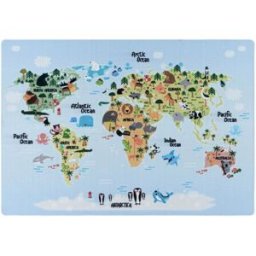 Un amour de tapis Alfombra infantil estampada lavable a 30°c, azul 100x150