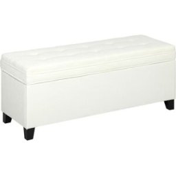 Homcom Banco de almacenaje 120x40x48 cm crema