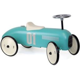 Vilac Coche de carreras correpasillos de metal azul agua
