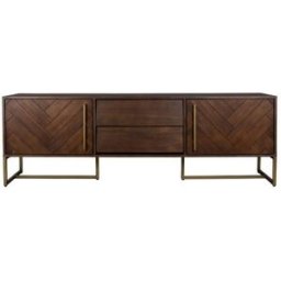 Dutchbone Soporte de tv de madera de acacia y latón envejecido