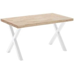 Home Heavenly Mesa comedor estilo industrial patas blancas en 'x' 140x80 cm