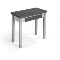 Herdasa Mesa cocina extensible de melamina y metal grafito-gris l40/80 cm