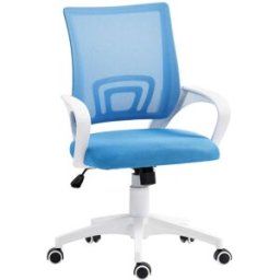 Homcom Silla de oficina 57x55x109 cm azul claro