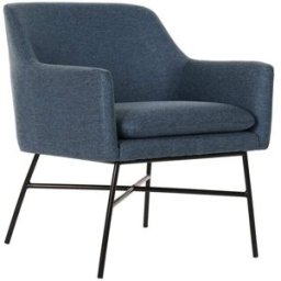 NIYLO Sillón de poliéster y acero azul 66x62x75 cm