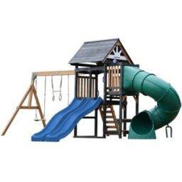 Axi Parque infantil, 2 columpios - tobogán azul, 2 tubulares