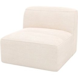 Maison Pavane Sillón para sofá modular de terciopelo blanco roto
