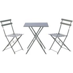 NIYLO Conjunto de mesa y sillas de acero verde 2 plazas