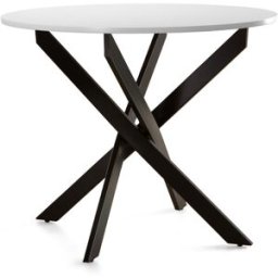 Home Heavenly Mesa redonda industrial ø90 cm tablero blanco pata negra