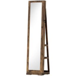 Homcom Espejo joyero 38x38x160 cm marrón rústico