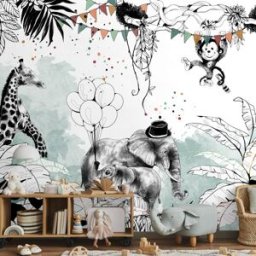 Acte Deco Papel pintado panoramico circo en la jungla, colores 510 x 2